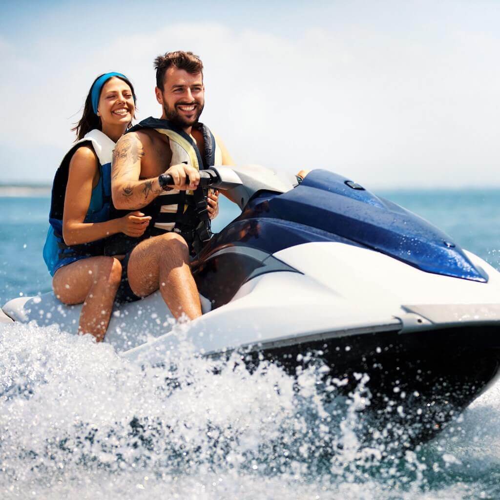 couple on jet ski