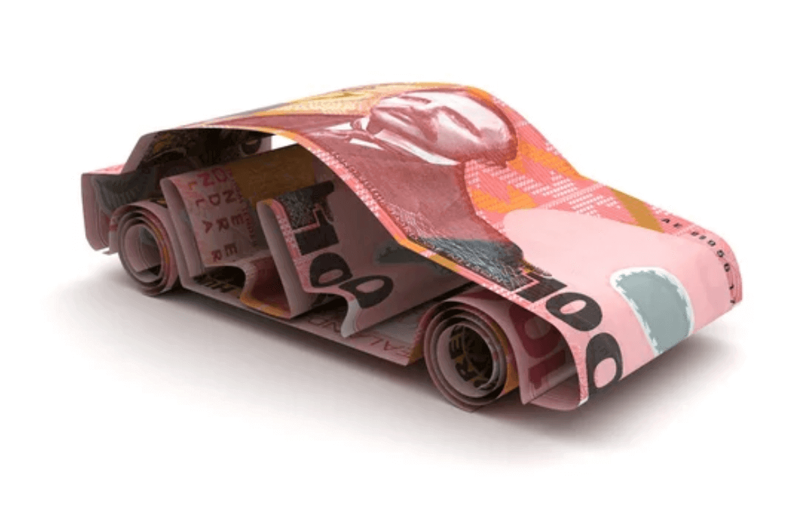 model car made of NZ 100 dollar bills