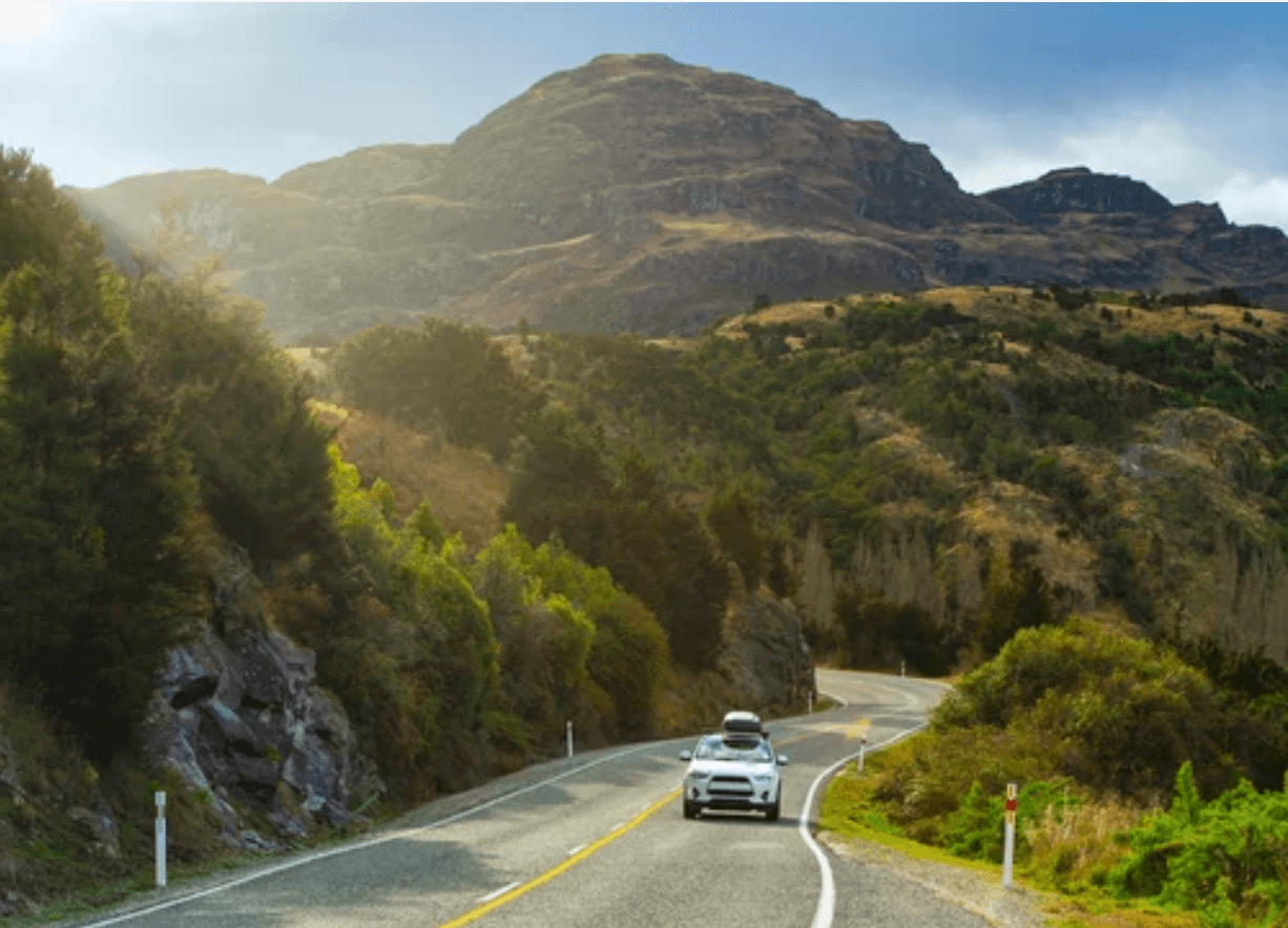 car on open road