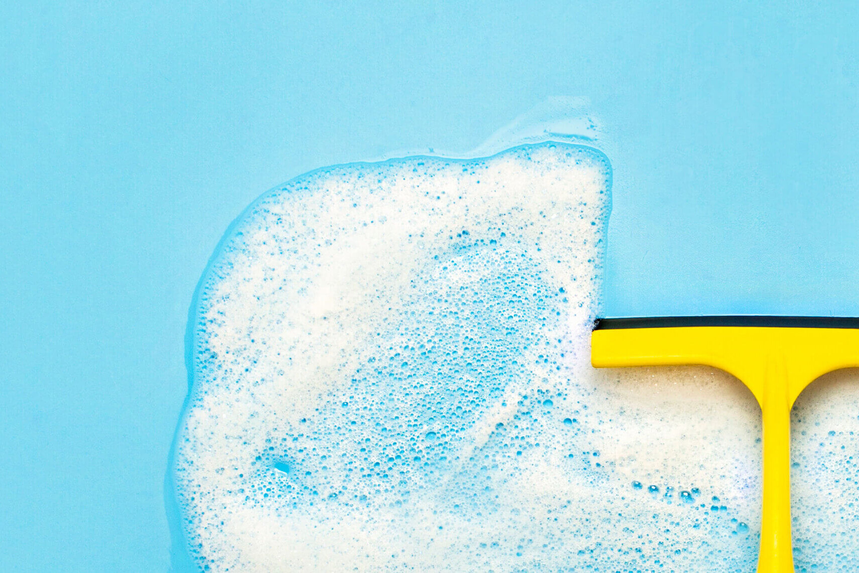 cleaning away soap suds