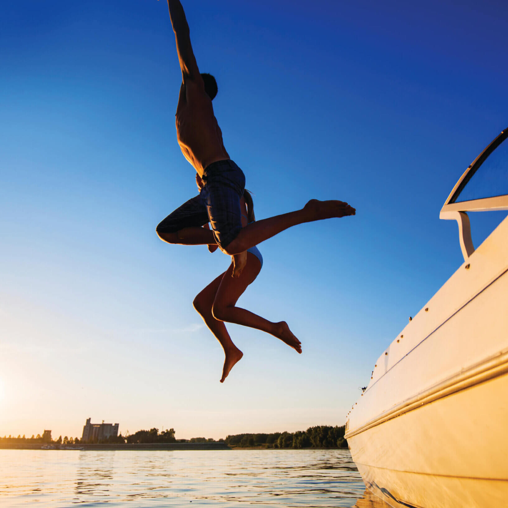 jumping off boat