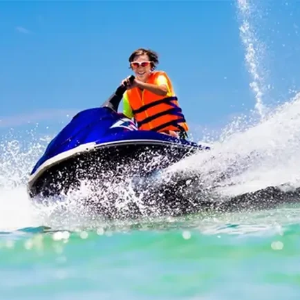 riding a jet ski